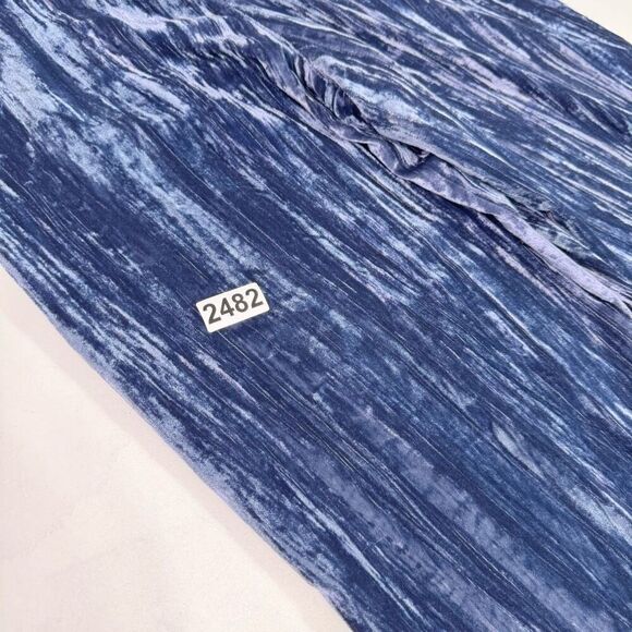 Treasure & Bond Pants Women 2 Blue Crinkle Velvet Pant Trouser Wide Leg Barrel - Picture 10 of 10